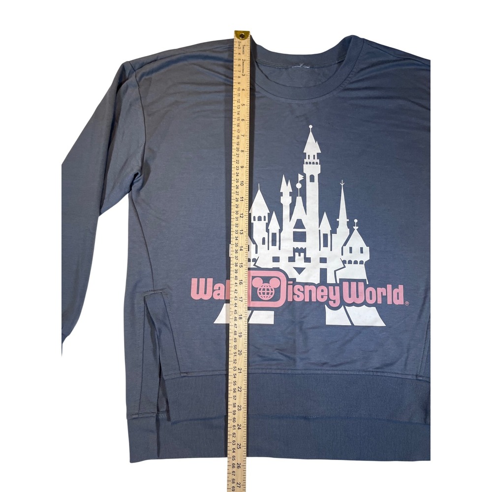 Walt Disney World Cinderella Castle Graphic Sweatshirt Grey Pink - Picture 4 of 5